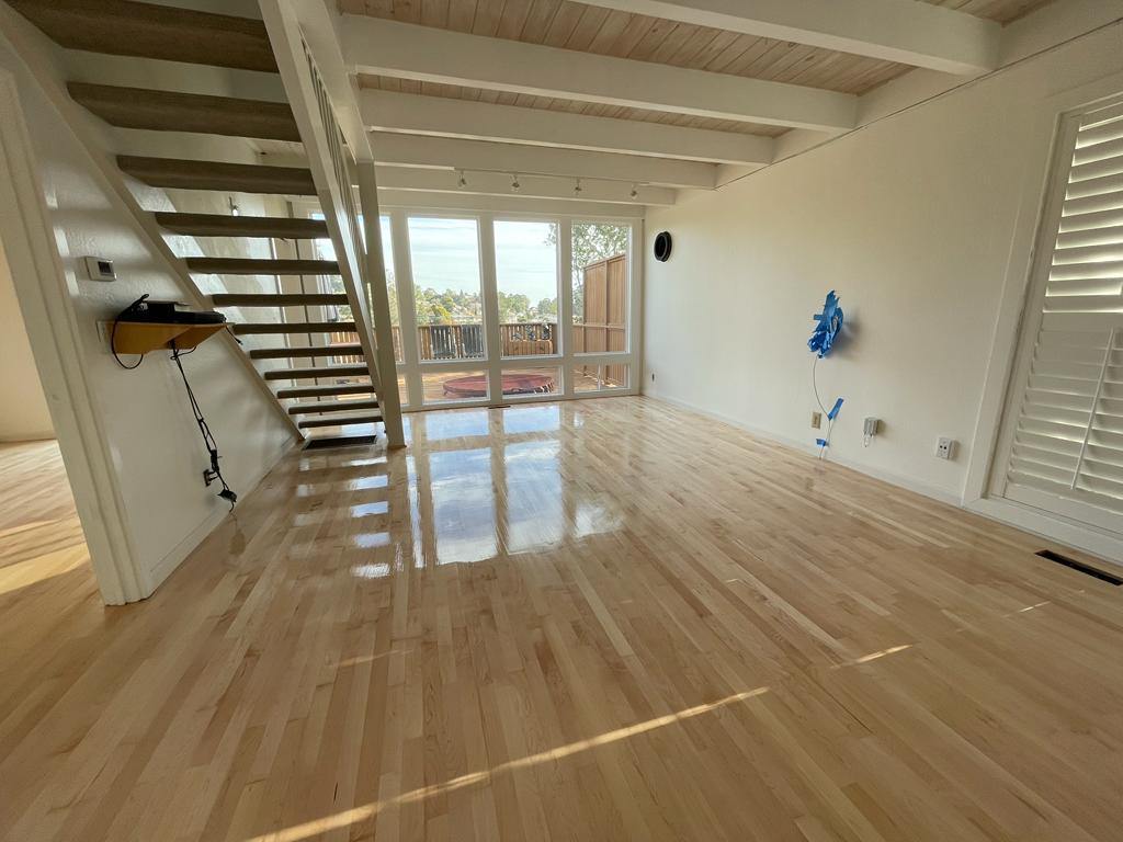 Hardwood flooring after installation