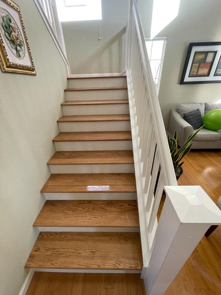 Hardwood flooring after installation